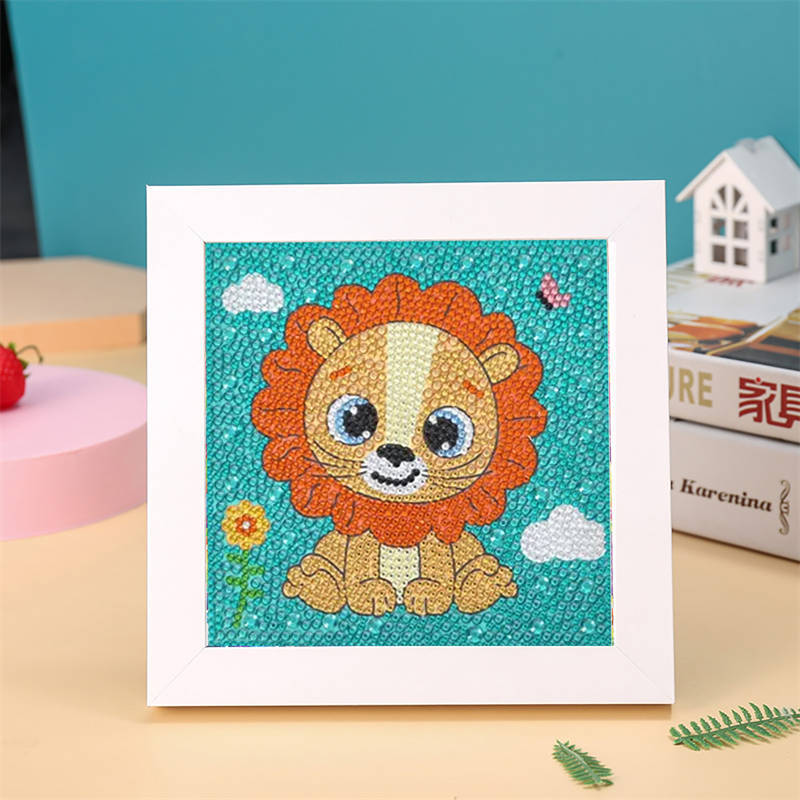 Kids Full Drill 5D Diamond Painting Kit, Cartoon Animal Handmade Diy Diamond Paste Decor Art