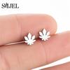 Fashion Round Tree of Life Stud Earrings Women Bohemian Tree Plant Jewelry Stainless Steel Earrings Ear Accessories Bijoux
