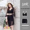 Women's Three-Piece Long Sleeve Swimsuit with Lace Cover-Up - Fashionable, Sexy, and Perfect for Vacations.