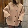 Europese en Amerikaanse Herfst- en Winter Dames Retro Jas Revers Losse Bontjas