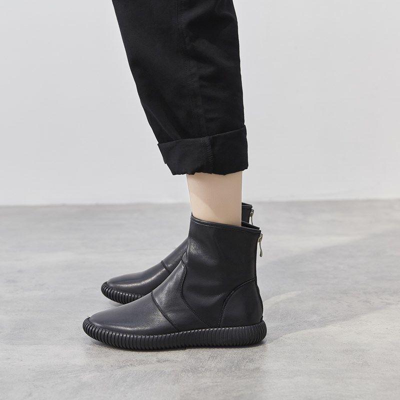 

Женские ботинки Мартина из натуральной мягкой кожи в британском стиле - Коллекция 2025, дышащие короткие ботинки для осенне-зимних и весенних трендов 39