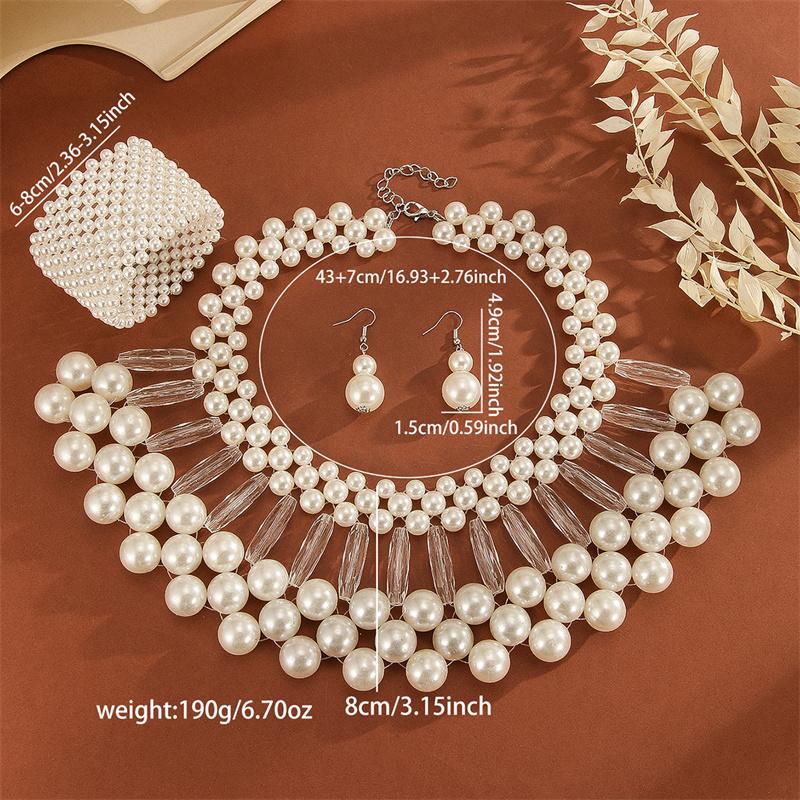 

Набор из 3 предметов Многослойный Имитация Циркона Циркон Набор Вечеринка Красочное Ожерелье Серьги Браслет Набор Для Женщин Африканский Циркон Подарки белый