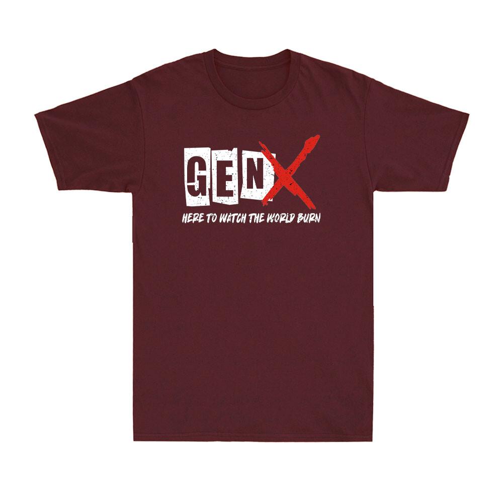 X Here To Watch The World Burn Sarcastic Humor Graphic Novelty Men s T-Shirt S разноцветный