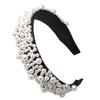 New Winter Women Fashion Pearl Rhinestone Headband Velvet Padded Hair Band Luxury Headwear Ladies Ha