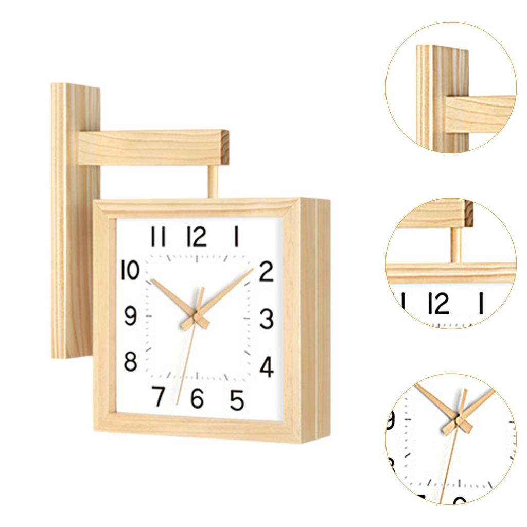 Double Sided Corner Wall Clock Numeric Marks Modern Birthday Gift Non Ticking Silent for Office Cafe Kitchen Hotel Dining Room