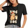 Christmas Gingerbread Unisex Cotton T Shirt, Premium Cotton Print, Durable, Casual And Fashionable, Featuring Santa Claus, Christmas Tree, Gingerbread