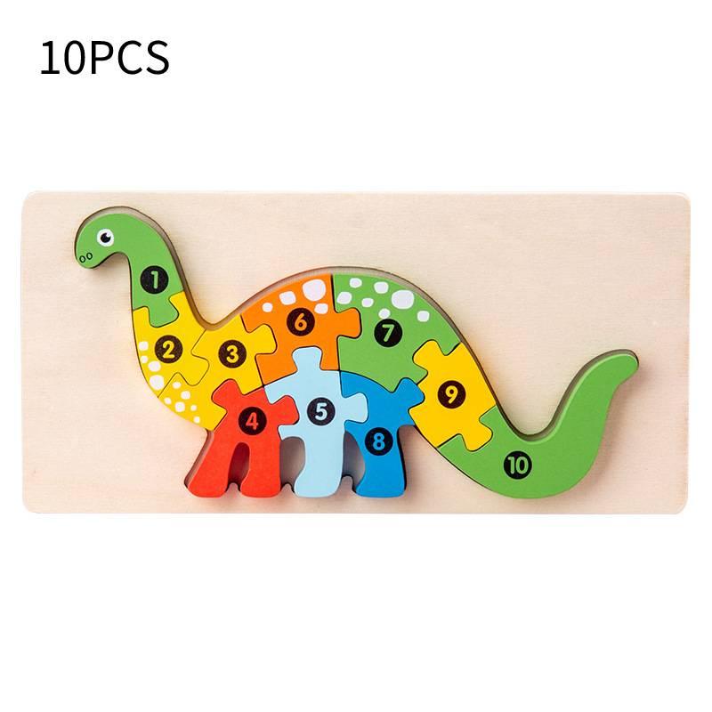 Holz 3D Tier Puzzle Spielzeug für Kleinkinder Elefant, Krokodil, Delfin, T-Rex, Giraffe