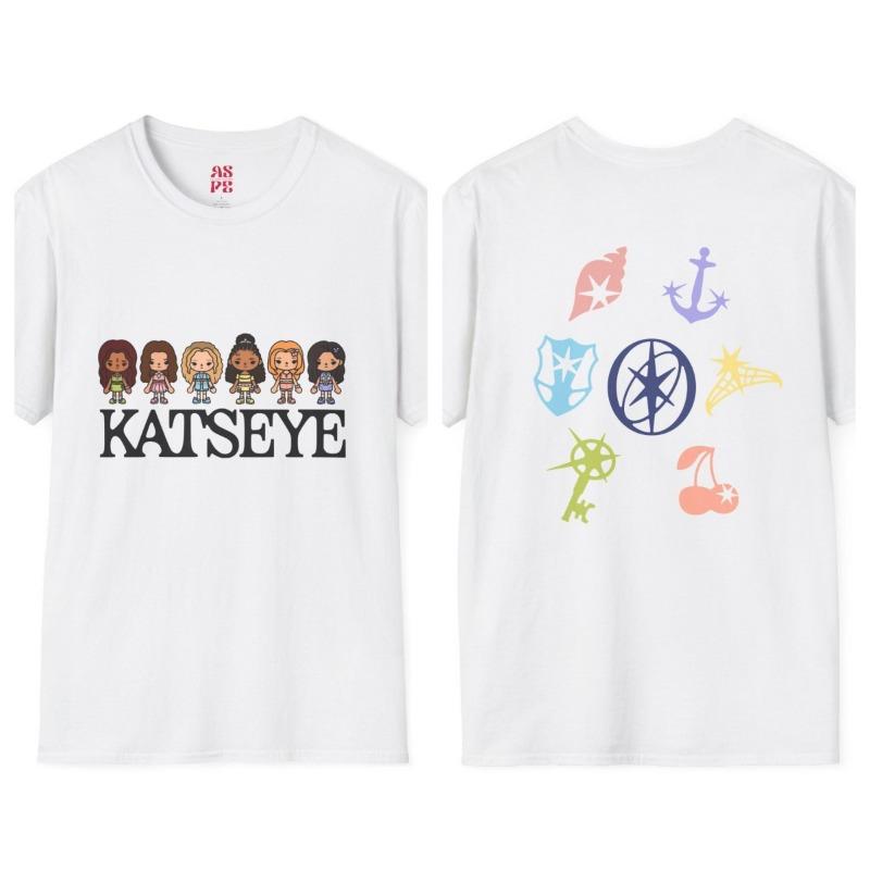 KATSEYE x TOCA BOCA Dziecięca Koszulka Unisex Codzienna Ubranie Koncertowe Codzienna Koszulka T-shirt