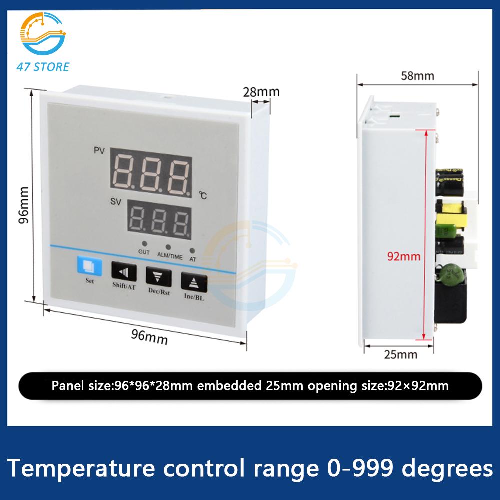Intelligent Temperature Controller Relay Output Program Thermocouple K/E-Type Digital Display Adjustable Thermostat 220V 30A SSR