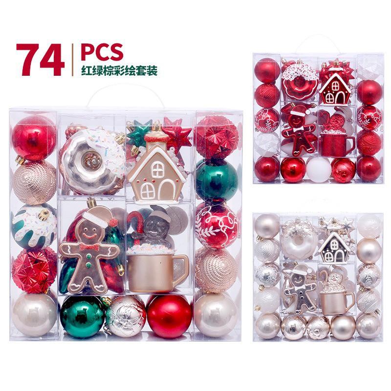 Christmas Baubles Set Ins European Gingerbread Man Painted Ornaments Xmas Tree Hanging Decorations