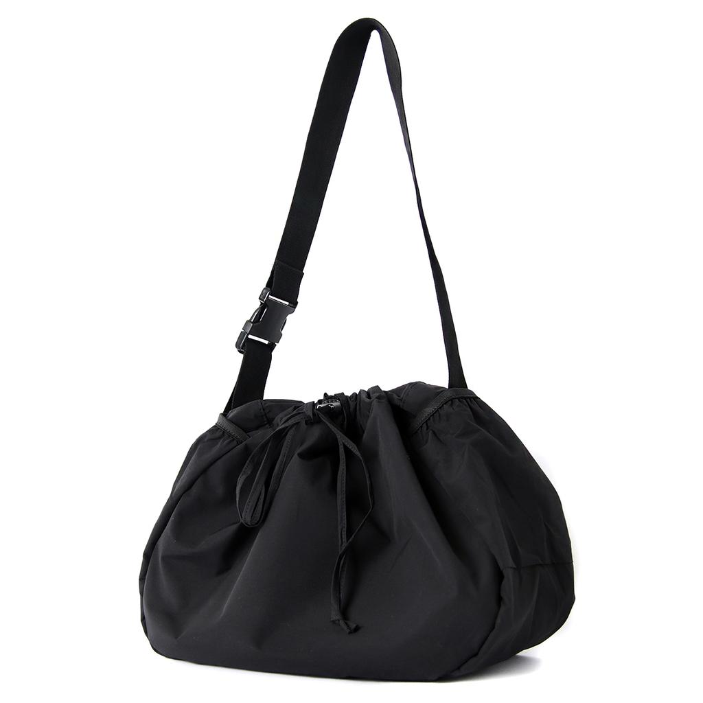 Bymoss Big Half Moon String Messenger Bag Black