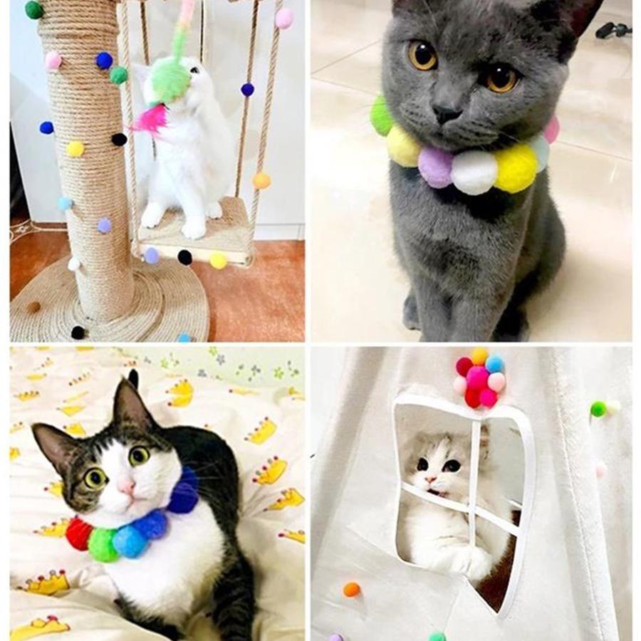 300pcs Fluffy Pom Poms Pet Cat Toys DIY Felt Craft Handmade Sewing Tool Home Decor for Hair Doll Greeting Cards Accessories XJM