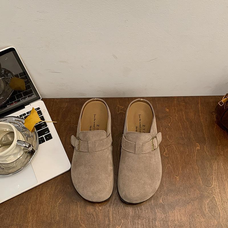 Thick-soled Inner Height-increasing Boken Shoes Women's Outer Wear Bag Head Half Slippers 2025 New Spring and Autumn One-pedal Lazy Slippers