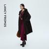 LANGZI Wang Churan Style Hooded 100% Wool Long Coat