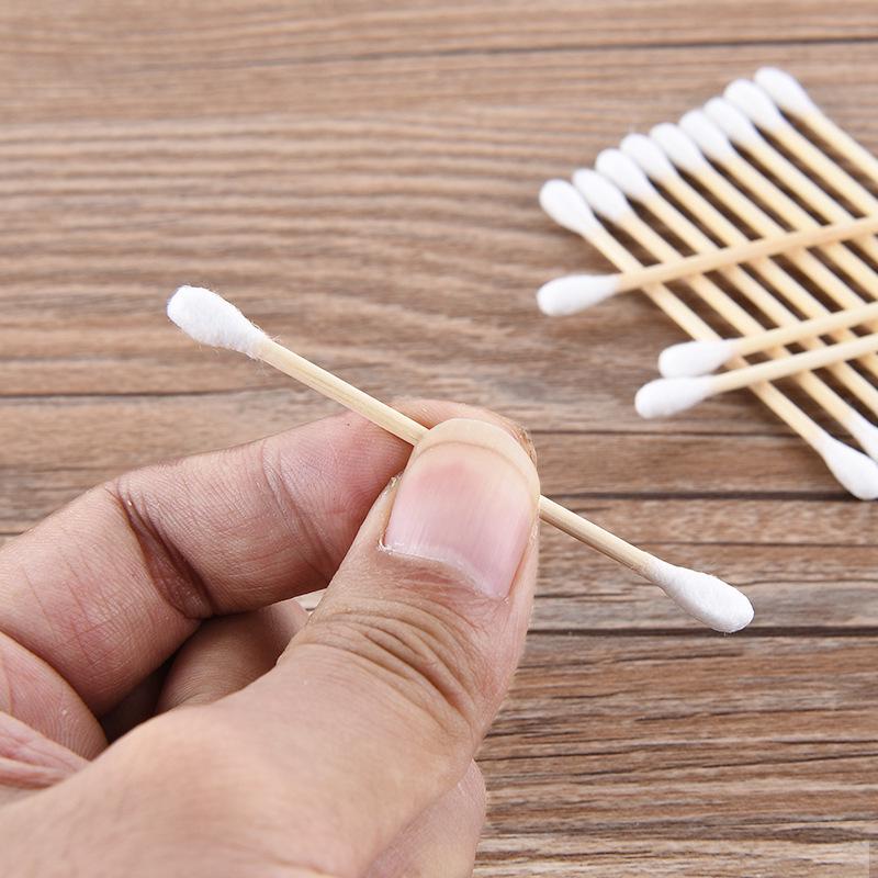 100 Double-Headed Disposable Cotton Swabs for Makeup Removal and Ear Cleaning