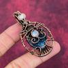 Evil Eye Copper Watermelon Tourmaline Pendant Copper Wire Wrapped Dainty Jewelry