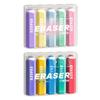 5PCS Colorful Pencil Shape Erasers Ergonomic Hexagonal Shape Rubber Erasers Student School Supplies for Drawing Writing