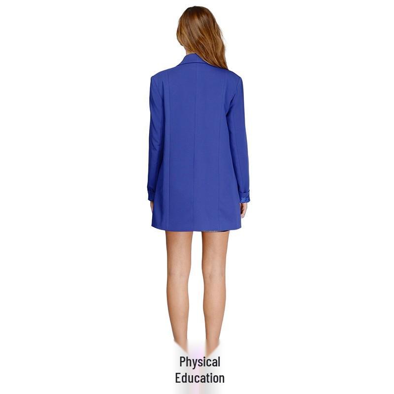 Damenblazer im europäischen und amerikanischen Stil - Reverskragen, Ein-Knopf-Verschluss, Mittellang, Slim Fit, Perfekt für den Arbeitsweg.