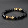 Fashionable Men Natural Stone Handcrafted Bracelet For Everyday Wear Irregular Tiger Eyes Beads Braslet Cool Biker Hand Jewelry