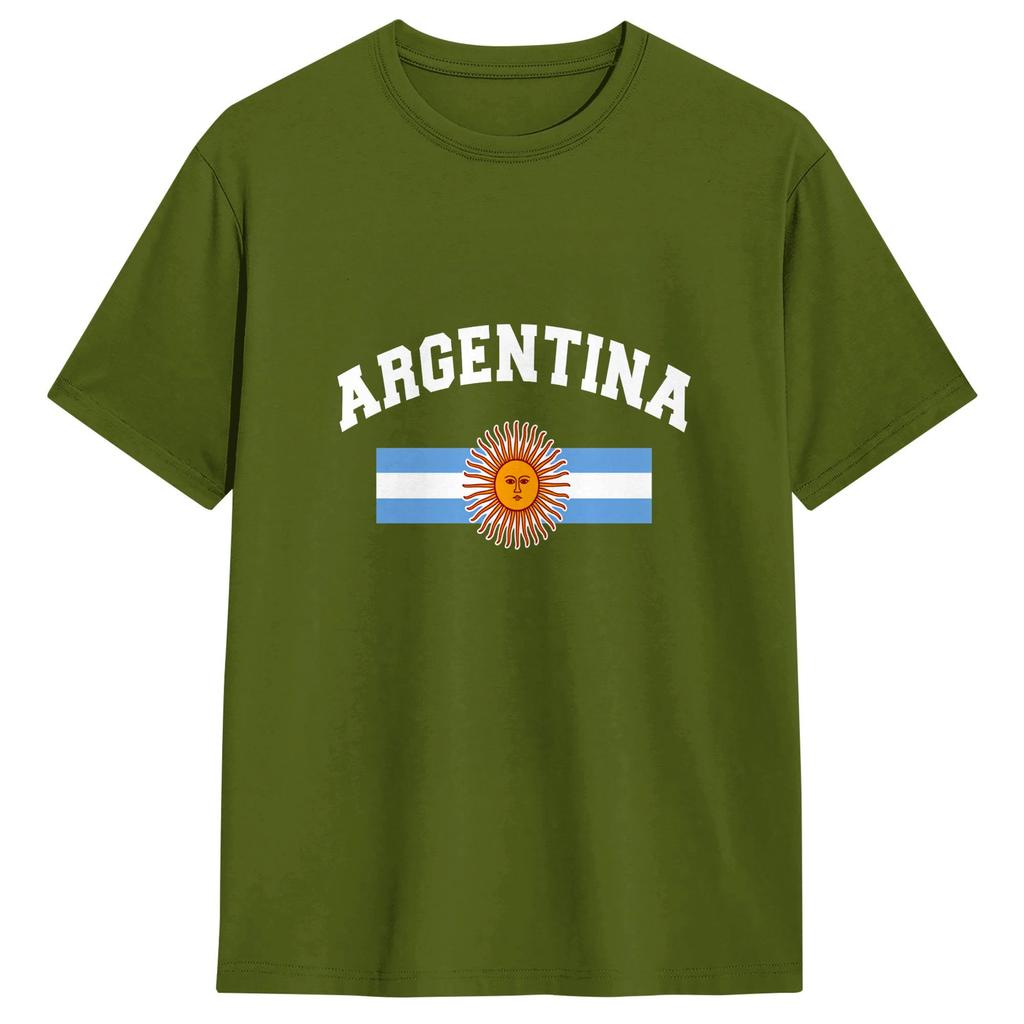 Streetwear T Shirt Summer Argentina Flag Leisure TShirts Pure Cotton Tshirt for Unisex Casual Cheap Print Short Sleeve Top Tees