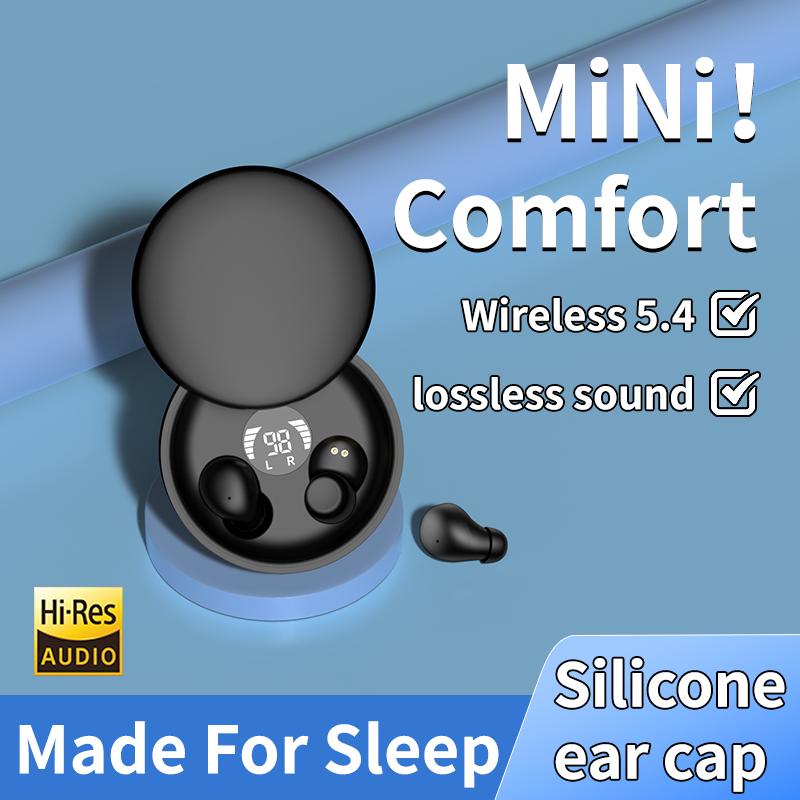 SK26 Bluetooth 5.4 Wireless Earphones Small Earbuds Sleeping Sport Invisible Headphones Bass Sound Quality Headset Sliding Cover