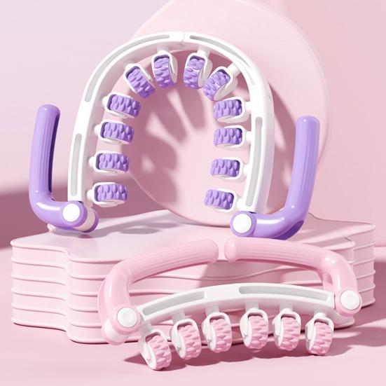 Leg Massage Roller Anti-Cellulite Lymphatic Drainage Deep Tissue Therapy Thighs Arm Back Shoulder Muscle Relaxation Massage Tool with 12 Rollers