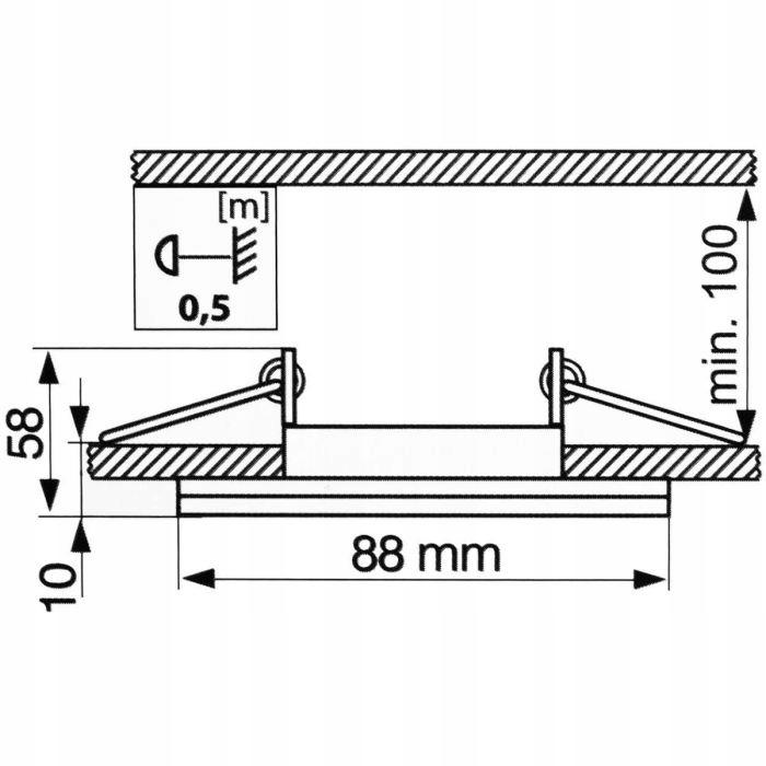 Hermetic Flush-Mounted GU10 Square White Glass Cover