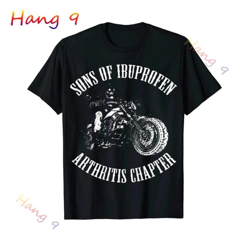 Söhne mit Arthritis Ibuprofen Kapitel Lustige Biker Schädel T Shirt Schwarz Vintage Herren Grafik T Shirts