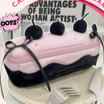 

Cute Cherry Cake Pencil Case Girl High-Value Cosmetic Bag Student Desktop Stationery Multifunction Penbox School Office Kid Friendly Entertaining Play