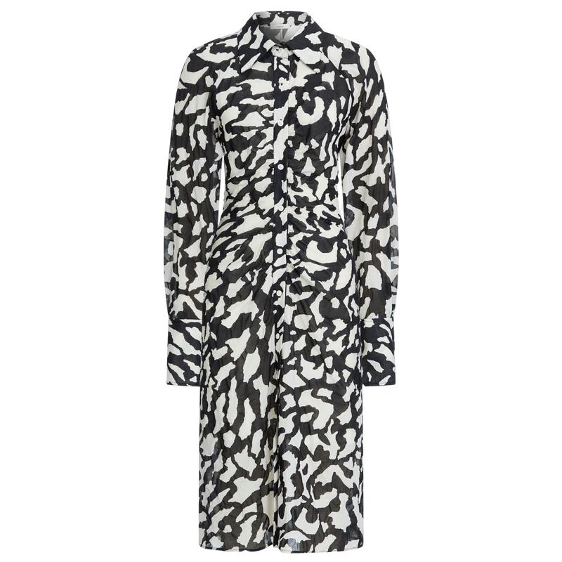 

Платье-рубашка Винтаж Мраморный Цветочный Принт S