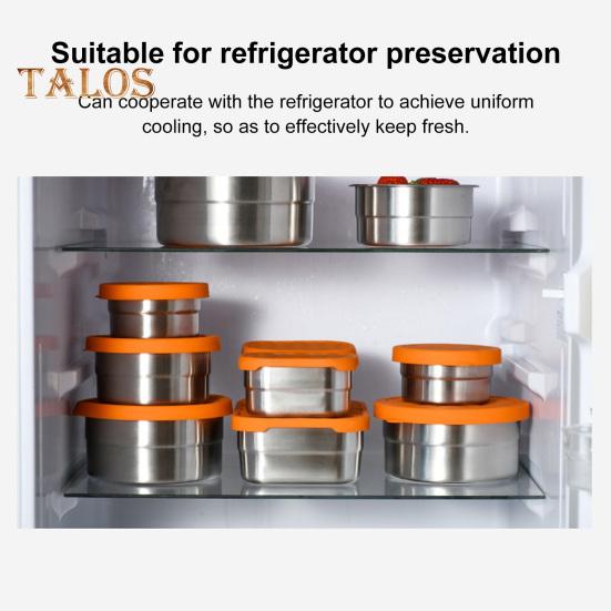 Stainless Steel Snack Containers for Kids Leak Proof Toddler Food Container with Silicone Lids Stackable Metal Lunch Box for School And Daycare