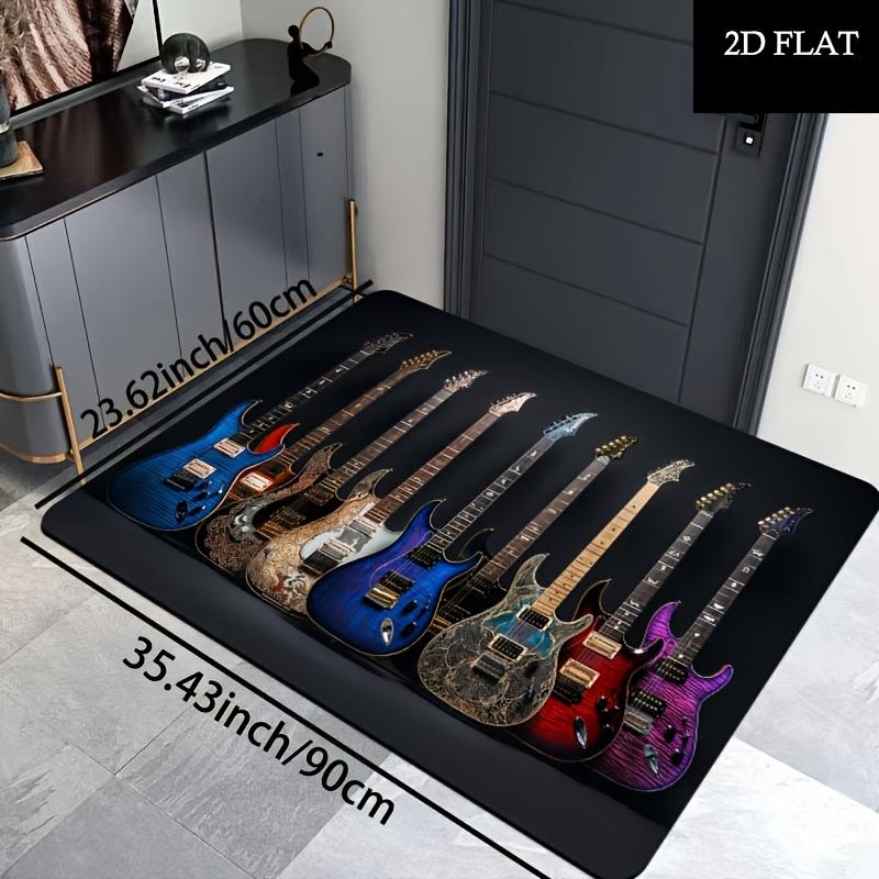 

2D FLAT 1pc Trendy Guitar Laundry Room Floor Mat, Bathroom Carpet, Kitchen Floor Mat, Living Room Carpet, Bedroom Carpet, Indoor Door Mat, M 60x90cm (23x35inch)