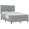 Letto a Doghe con Materasso Grigio Chiaro 140 x 200 cm Tessuto