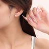 S999 Sterling Silver Bow Zirconia Light Luxury Ear Care Versatile Earrings