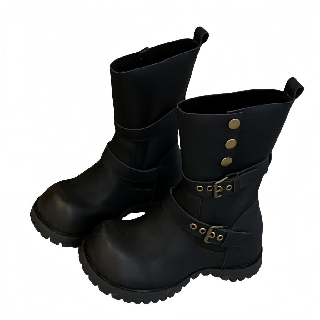 Inner height increase Martin boots women's 2025 autumn and winter new Maillard brown medium tube fashion boots British style two wear short boots