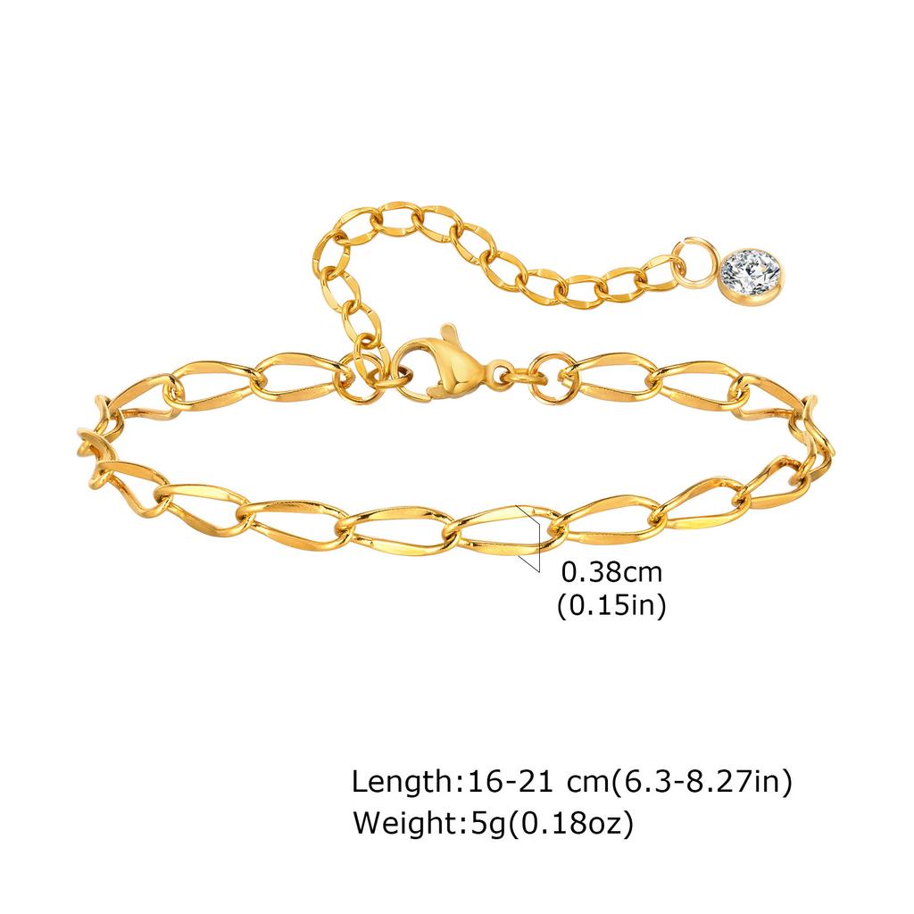 Necklace Fashion Gold Stainless Steel Necklace Bracelet Simple Personality Ladies 2133