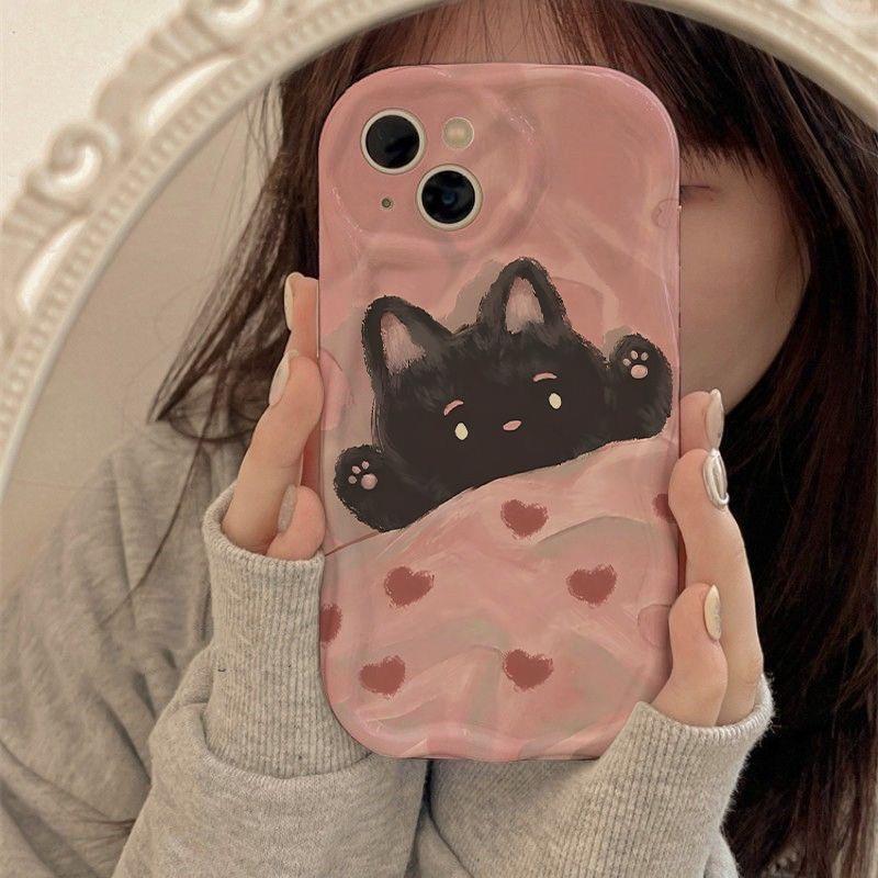 Case For iPhone 17Air 16E 17 16 Pro Max 15 Plus 11 PRO Max Cute Sweet Animals Dog Cat Wave Side Cartoon Soft Silicone Cover