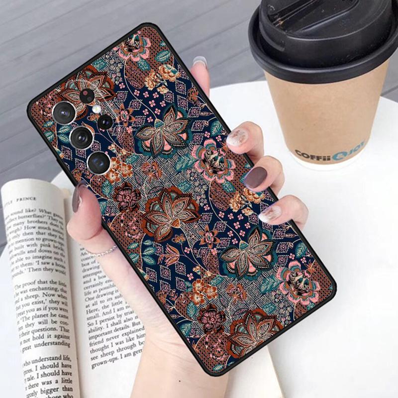 Batik Pattern phone case Cover For Samsung Galaxy S24 S25 Ultra S21 S22 Ultra S10E Note 10 Plus Note 20 FE S23