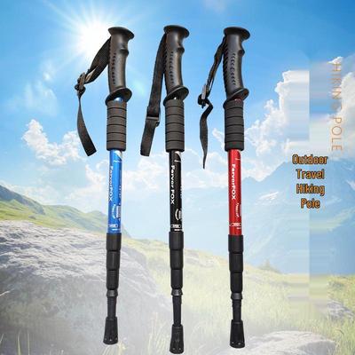 Telescopic Aluminum Trekking Pole with Anti-Slip Handle - Four-Section Portable for Men and Women