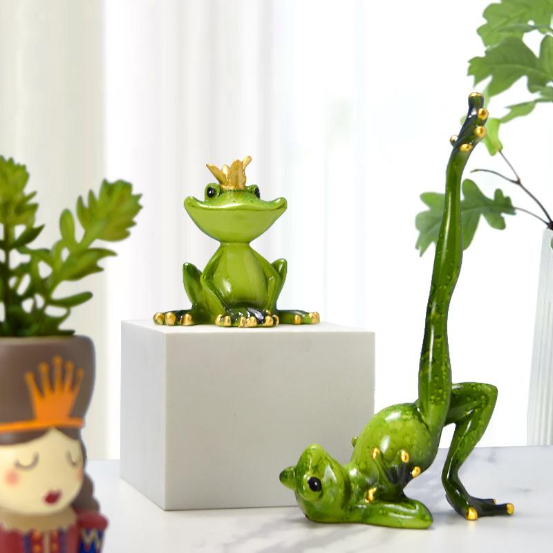 Yoga Frog Resin Crafts Home Decorations TV Cabinet Wine Cooler Ornament Graduation Birthday Gift Bedroom Living Room Decoration