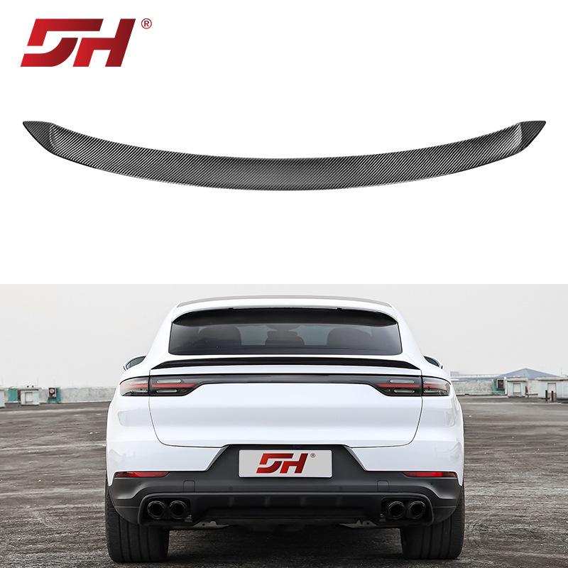 Compatible with 2018+ Porsche Cayenne 9Y0 Coupe Turbo GT Carbon Fiber Rear Spoiler in Twill Bright Polish