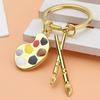 Palette & Paintbrush Keychain Pendant Creative Art Theme Keychain Portable Keychain