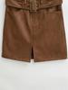 Women's Suede Plush Belted Pencil Skirt - Autumn/Winter Collection