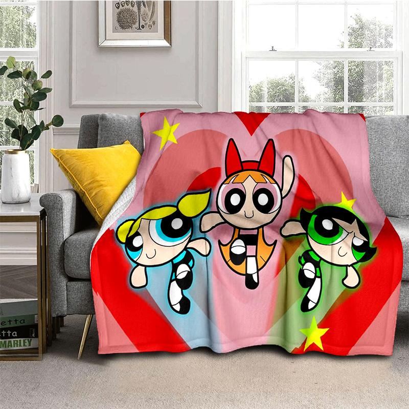 29 Style New Kawaii P-Powerpuff Girl Cartoon Blanket,Soft Throw Blanket for Home Bedroom Bed Sofa Travel Picnic Cover Kid Gift