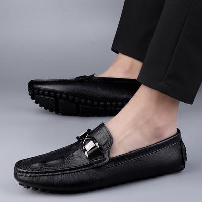 Hot Fashion 2024 Men's Driving Shoes Comfortable Lazy Shoes Brand New Soft Massage Insole Bottom Pea Shoes Breathable Bean Shoes