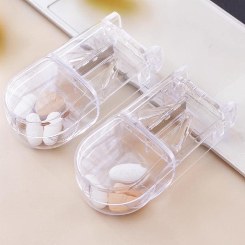 Transparent Plastic Medicine Cutting Box, Medicine Breaking Tool Box, Medicine Cutting Tool, Medicine Dispenser, Portable Medicine Dispenser