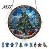 Decorative Garden Sun Catcher Christmas Acrylic Puzzle Suncatcher, Holiday Tree Snowman Stockings Red Bird Office Window Decoration Kit for