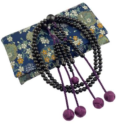 WONDERFUL LOTUS Rosary Beads Nichiren Sect Shaku2 Honstyle Prayer Beads Ebony Double Prayer Beads 108 Beads Lotus Rosary Bead Bag Included Natural