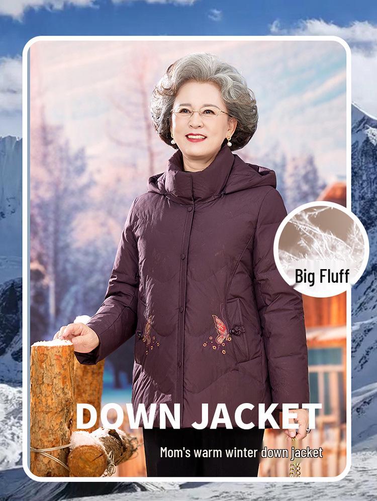 Winter-Daunenjacke für ältere Frauen - Warmer Baumwollmantel für Mama oder Oma