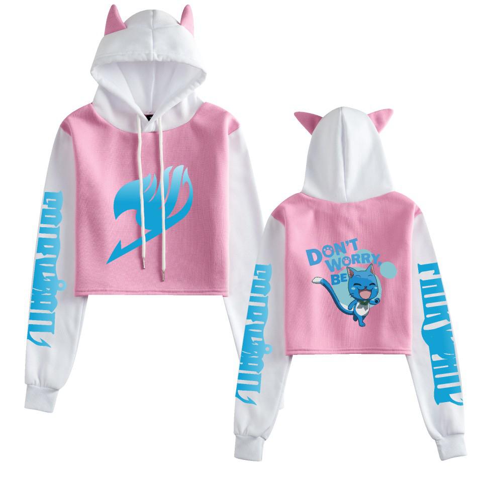 Fairy Tail Character Color Block Hooded Sweatshirt for Women